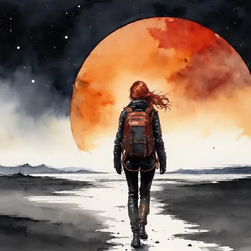 an aphelion drift avatar in watercolor — from the full world-by-medium matrix