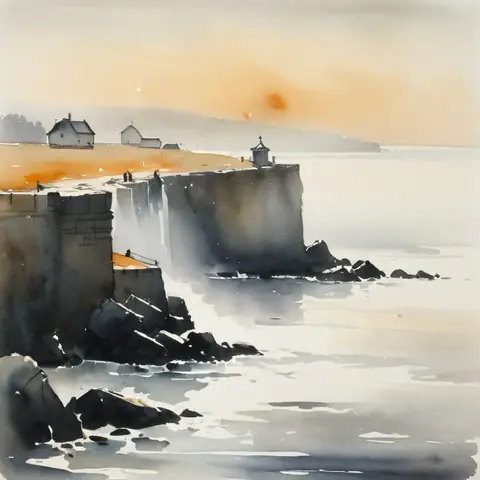 Scene A · ink-wash
