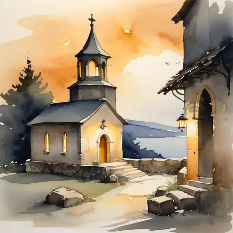 Scene B · ink-wash