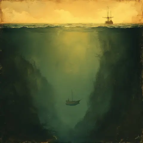NO TERRAIN · The Maiden's Reach — the descent pane (the edge case) · chroma1-hd-fp8