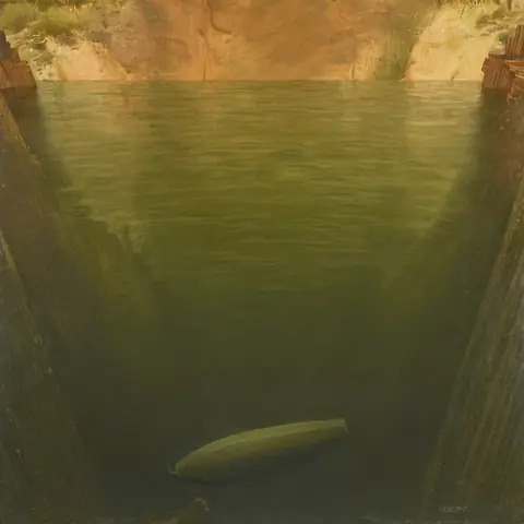 NO TERRAIN · The Maiden's Reach — the descent pane (the edge case) · z-image-base-bf16