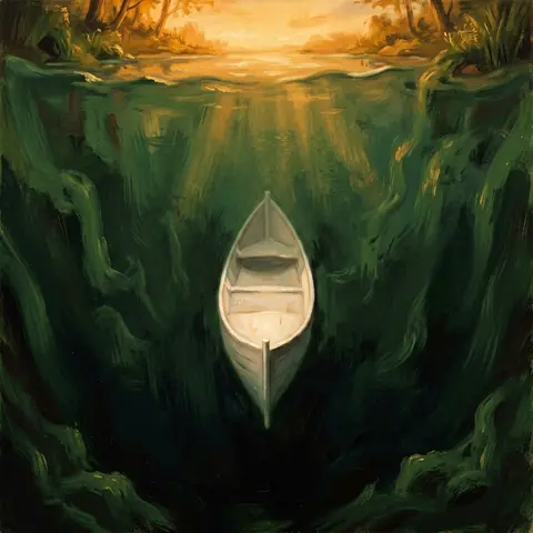 NO TERRAIN · The Maiden's Reach — the descent pane (the edge case) · ernie-image-turbo-bf16