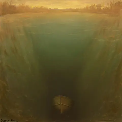 NO TERRAIN · The Maiden's Reach — the descent pane (the edge case) · z-image-base-bf16