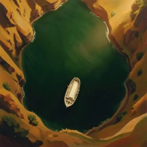 NO TERRAIN · The Maiden's Reach — the descent pane (the edge case) · flux2-klein-4b-bf16