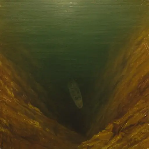 NO TERRAIN · The Maiden's Reach — the descent pane (the edge case) · z-image-base-bf16