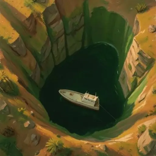 NO TERRAIN · The Maiden's Reach — the descent pane (the edge case) · flux2-klein-4b-bf16