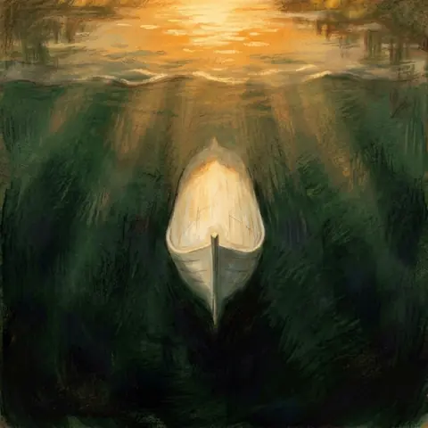 NO TERRAIN · The Maiden's Reach — the descent pane (the edge case) · ernie-image-turbo-bf16