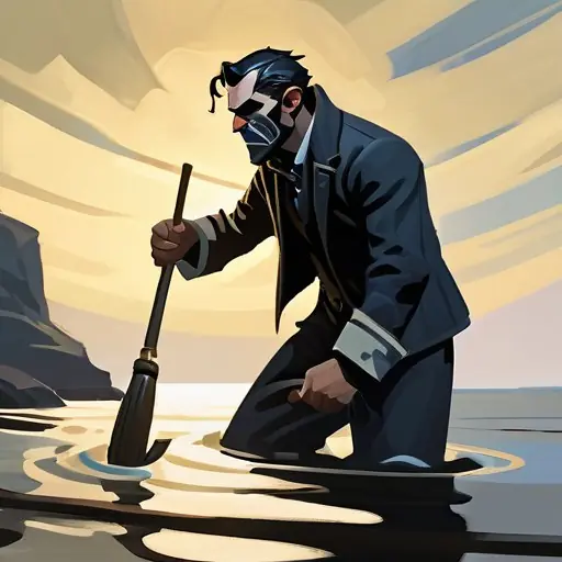 the authored foe `drowned_hand` — mid-fight, bloodied · new (ADR-0154)