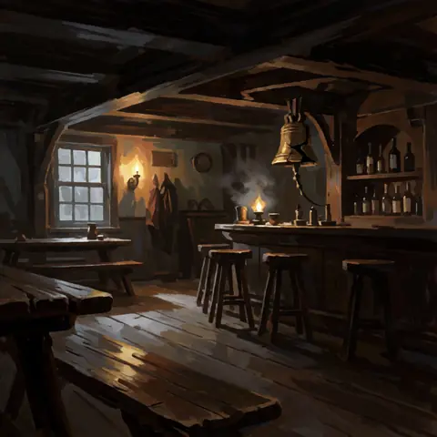 The Cracked Keel — a seeded interior, no sky · 8 steps