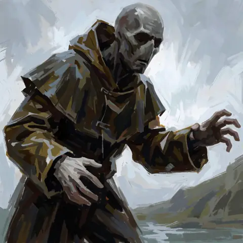 the Drowned-Hand — mid-fight, one great wound · 16 steps