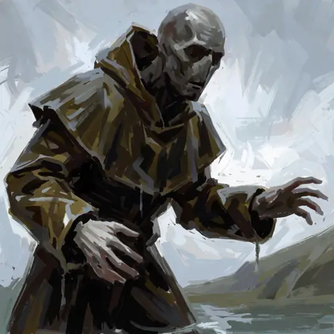 the Drowned-Hand — mid-fight, one great wound · 20 steps