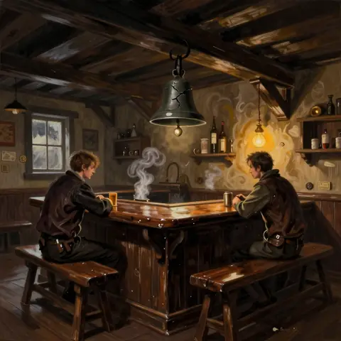 The Cracked Keel — a seeded interior, no sky · 12 steps