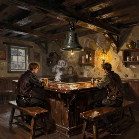 The Cracked Keel — a seeded interior, no sky · 20 steps