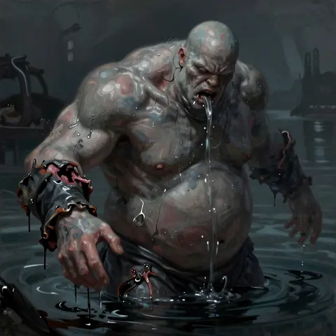 the Drowned-Hand — mid-fight, one great wound · 12 steps
