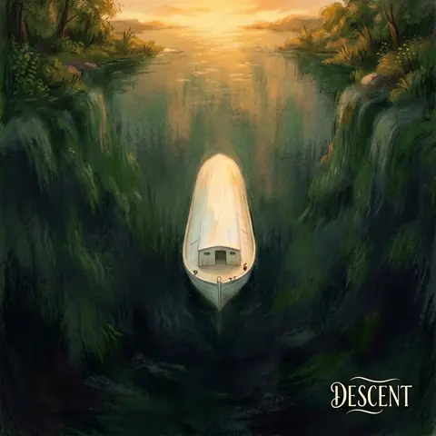 NO TERRAIN · The Maiden's Reach — the descent pane (the edge case) · ernie-image-turbo-bf16