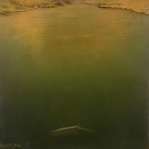 NO TERRAIN · The Maiden's Reach — the descent pane (the edge case) · z-image-base-bf16