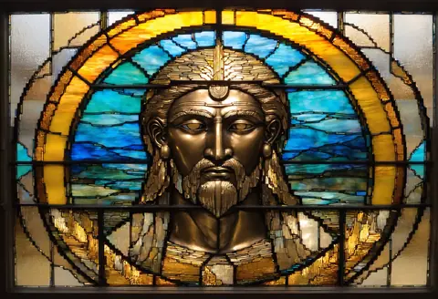 scene · The Bronze Heaven · stained