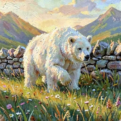 high pasture · cloudy · bear