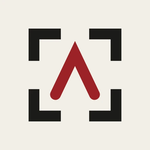 the print lab's icon: a dark red peak inside four black crop marks
